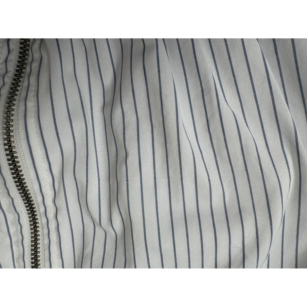 Parker Cotton Poplin Blue White Pinstripe High Neck Sleeveless Crop Top Size 4 - Picture 3 of 7